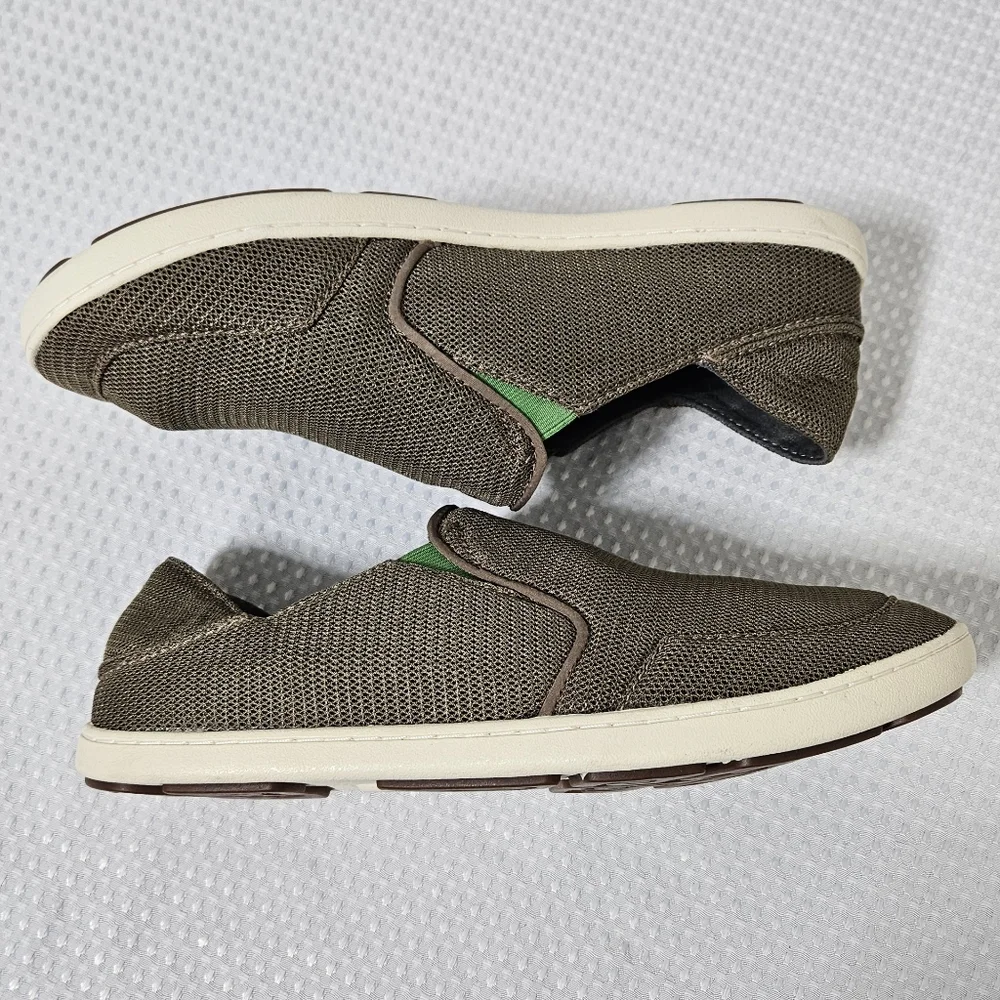 OluKai Mens Nohea Mesh Shoes Slip-On Summer Coastal Breathable Comfort Brown 9.5